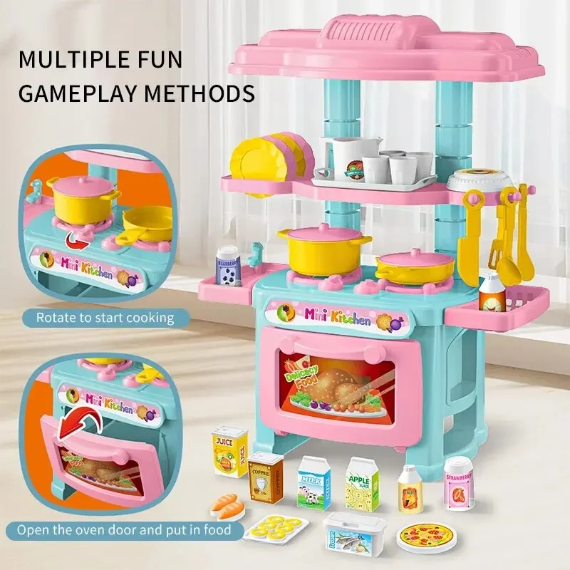 Kids Toys Kitchen Set - Set Mainan Meja Dapur Mini DIY,