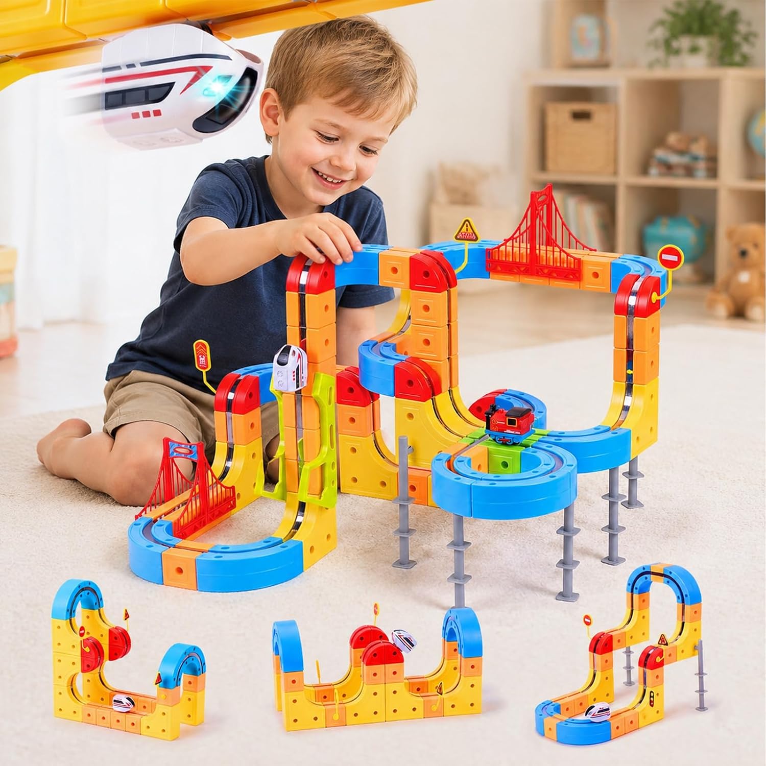 Kids Toys 3 Year Old - Set Kereta Levitasi Magnetik Elektrik untuk